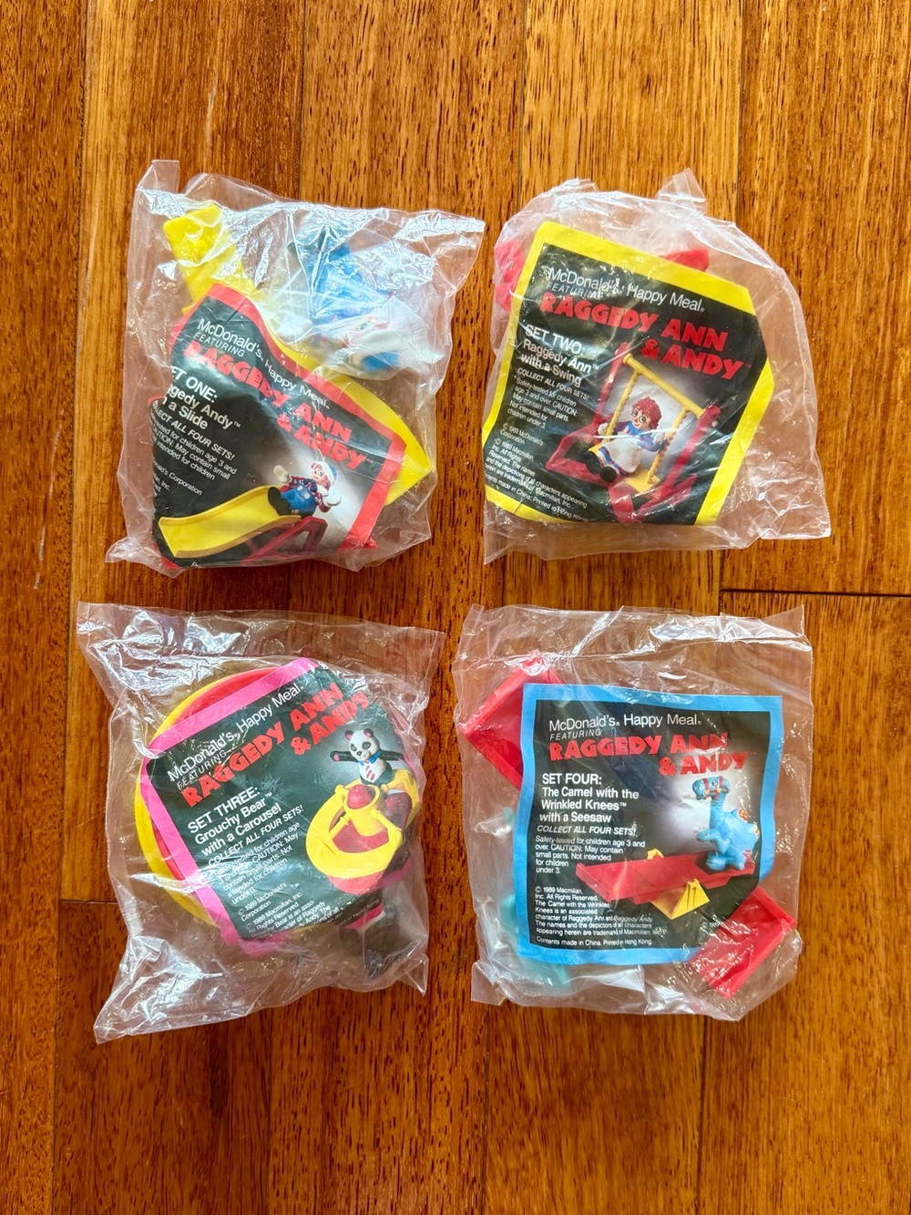80s Vintage 🌼 Raggedy Ann & Andy McDonald's Happy Meal Toys - COMPLETE SET NIP!